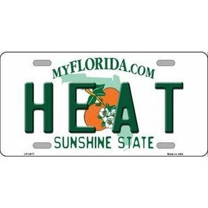 NBA Heat License Plate Basketball New Retro Auto Sign Metal Miami Logo Florida